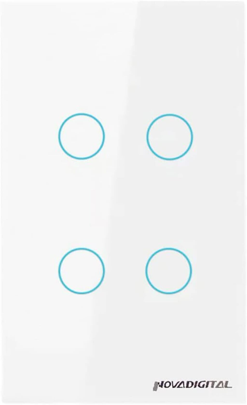 Interruptor WiFi Touch Inteligente 2 Botões + Tomada Alexa Branco