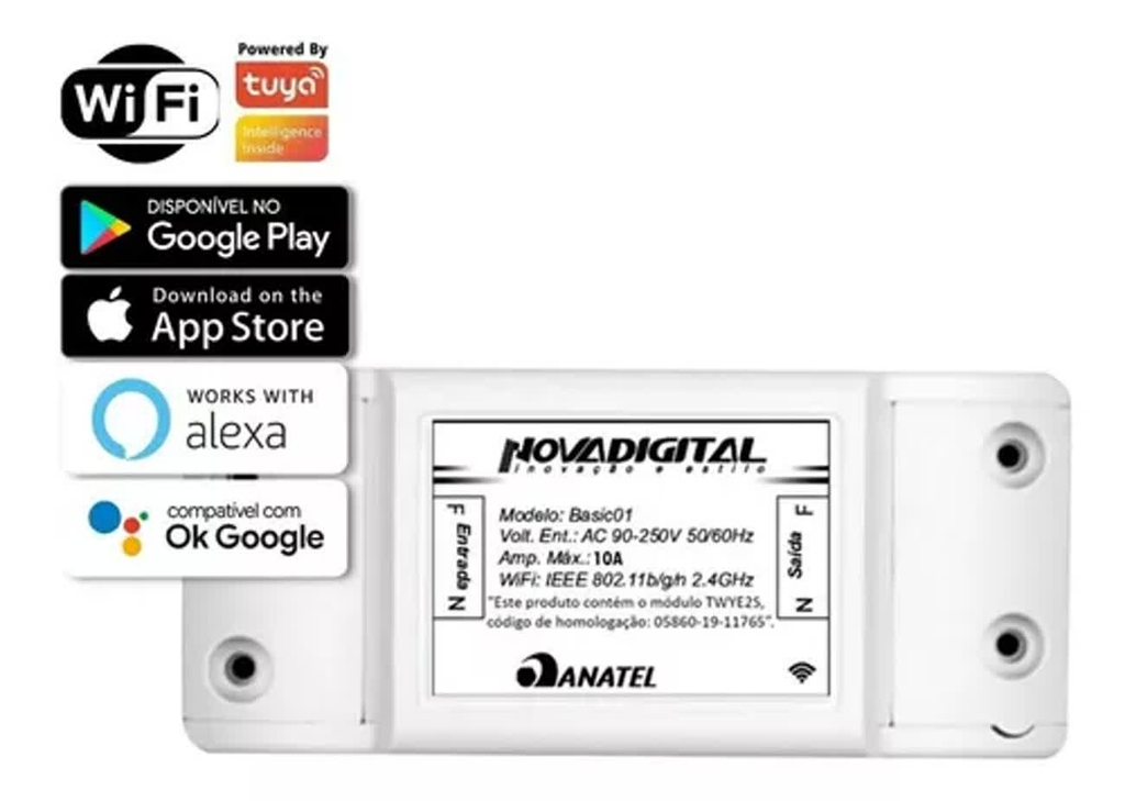 Tomada Inteligente Wifi Smart Home 10a - Nova Digital SONOFF