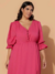 Vestido Midi Fenda Rosa - Lenner - loja online