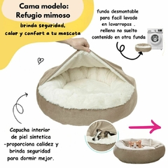 Cama refugio mimoso GRIS -dale confort ,calor y seguridad a tu mascota - Envio gratis y cuotas sin interes - comprar online