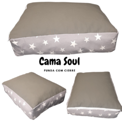 CAMA SOUL ESTRELLAS GRIS MODELO CON FUNDA- ENVIO GRATIS - comprar online