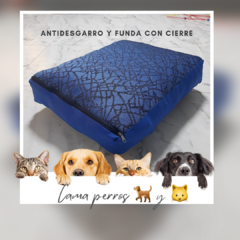 CAMA PETIT ANTIDESGARRO AZUL RECTANGULAR CON FUNDA .ENVIO GRATIS - comprar online