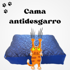 CAMA PETIT ANTIDESGARRO AZUL RECTANGULAR CON FUNDA .ENVIO GRATIS - PUPARAZZI Pet Store