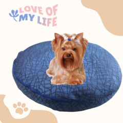 CAMA MILO PREMIUM ANTIDESGARRO AZUL REDONDA -ENVIO GRATIS !!! FUNDA CON CIERRE FACIL LAVADO - PUPARAZZI Pet Store