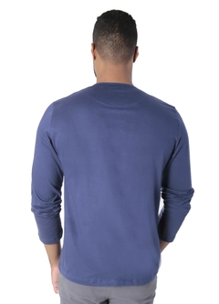 Camiseta Henley Manga Longa Marinho - comprar online