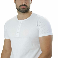 CAMISETA HENLEY BRANCO - comprar online