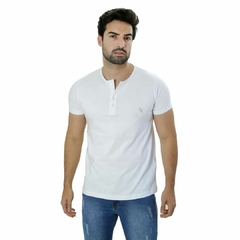 CAMISETA HENLEY BRANCO