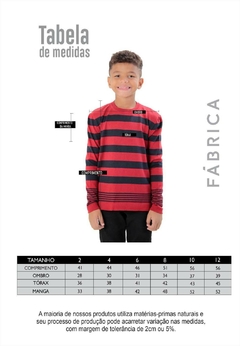 Suéter Infantil Listras Finas Vermelho/Preto/Branco na internet