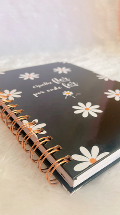 Caderno - Espalhe flor black - comprar online