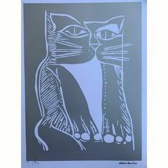 Aldemir Martins Serigrafia "Silhueta Prateada de Gato" - comprar online