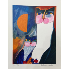 Aldemir Martins Serigrafia "Gatos Azuis" - comprar online