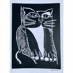 Aldemir Martins Serigrafia "Silhueta Preta de Gato" - comprar online