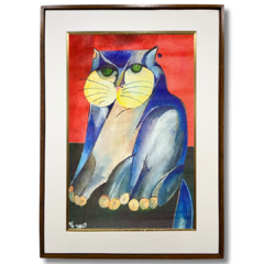 Aldemir Martins Giclée 'Gato Azul"