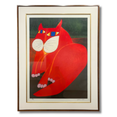 Aldemir Martins Serigrafia "Gato Vermelho"