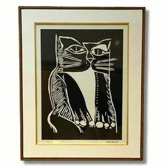 Aldemir Martins Serigrafia "Silhueta Preta de Gato"