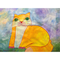 Aldemir Martins Papel "Gato Amarelo" - comprar online