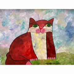 Aldemir Martins Papel "Gato Vermelho" 2 - comprar online