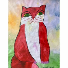 Aldemir Martins Papel "Gato Vermelho" - comprar online