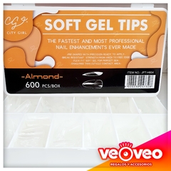 Tips soft gel prelimados x600pcs CITY GIRL caja - tienda online