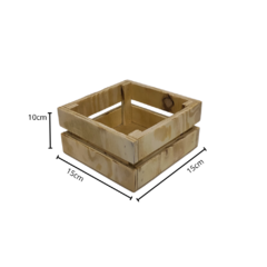 Caixote Pinus Natural 15x15x10