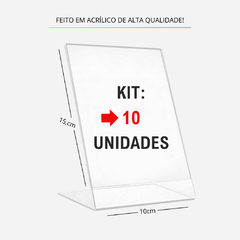 Kit Com 10 Displays Expositor em Acrílico Para Papéis, Cartão de Visita, Fouders - 1 Unidade