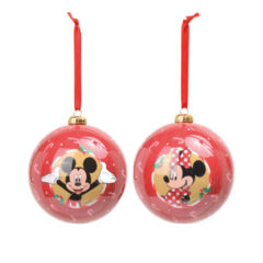 Bolas de Natal Mickey e Minnie decorações Candy C/2 unidades, 12 cm - Cromus