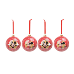 Bolas de Natal Mickey e Minnie com decorações Candy C/4 unidades, 08 cm - Cromus