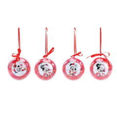 Bola acrílica Mickey&Minnie C/4 Unidades 10cm - Cromus