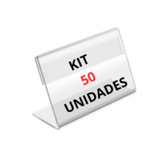 50 Displays Acrilico Porta Preço 6x4cm (Horizontal) - Porta Preço, Porta Informação