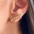 Brinco Ear Cuff Cravejado com Encaixe Banho Ouro 18k