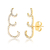 Brinco Ear Cuff Ondas Cravejadas Zircônia Banho Ouro 18k