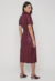 VESTIDO PU MIDI VINHO - comprar online