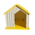 Casa para perro chico modelo minimalista Amarilla