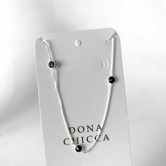 Colar Choker Zircônia Ônix - Dona chicca pratas