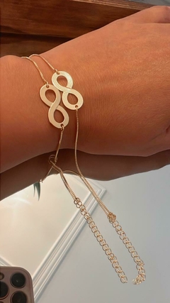 Pulseira infinito banhada a ouro 18 k com garantia de 1 ano - loja online