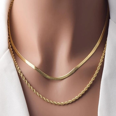 Gargantilha Choker Fita ou Laminada 5 M Banhada a Ouro 18 K - comprar online