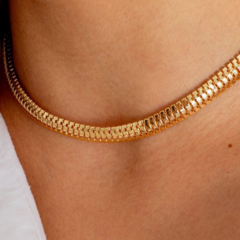 Gargantilha ou Choker Lacraia Grossa 5 M Banhada a Ouro 18 K - loja online