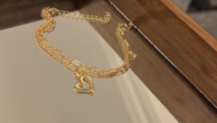 Pulseira Dubla Cartier e Coração Banhada a Ouro 18 k - loja online