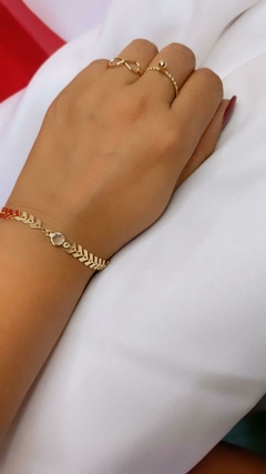 Pulseira escama com Cristal banhada a Ouro 18 K - comprar online