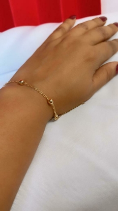 Pulseira bolinhas banhada a ouro 18 k - comprar online