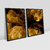 Kit 2 Quadros Decorativos Abstrato Fumaça Douradas 2 - comprar online