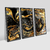 Kit Quadros Decorativos Abstrato Black Gold na internet