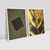 Kit 2 Quadros Decorativos Abstratos Preto E Dourado na internet