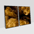 Kit 2 Quadros Decorativos Abstrato Fumaça Douradas 2 - loja online