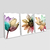 Imagem do Kit 3 Quadro Decorativo Flores Coloridas