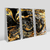 Kit Quadros Decorativos Abstrato Black Gold na internet