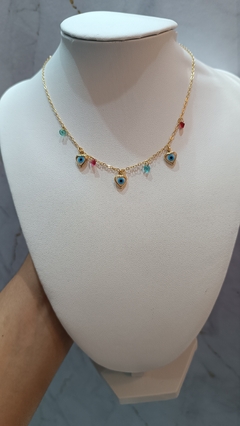 Chocker Color Olho Grego Banhado a Ouro 18K