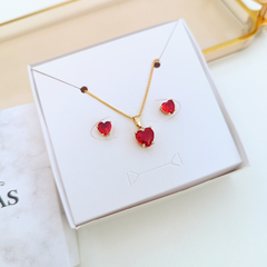 CONJUNTO VERMELHO BANHADO A OURO 18K na internet