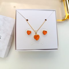 CONJUNTO ORANGE BANHADO a OURO 18K