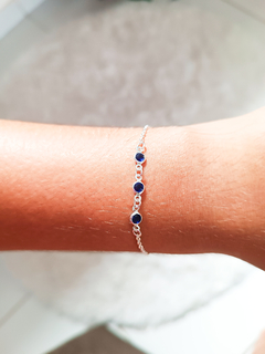 PULSEIRA AZUL MARINHO BANHO PRATA - comprar online